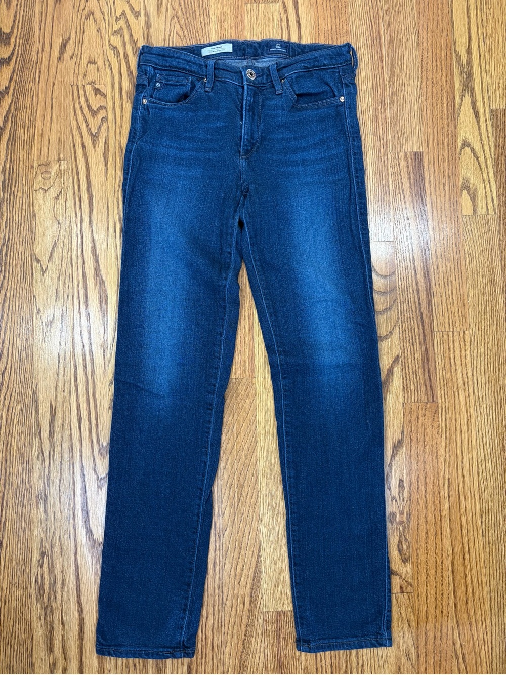 AG "The Prima" Mid-Rise Cigarette Deep Indigo Slim Jeans (27)